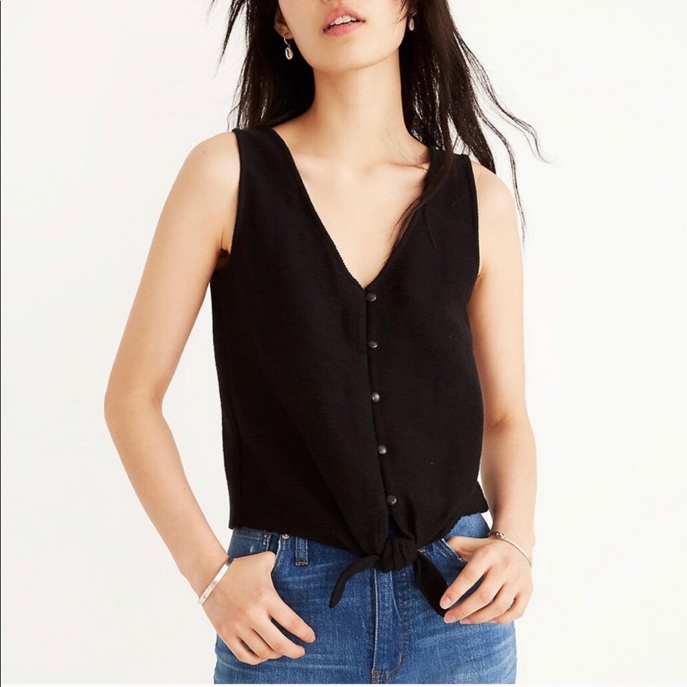 Madewell texture and thread tie tank
